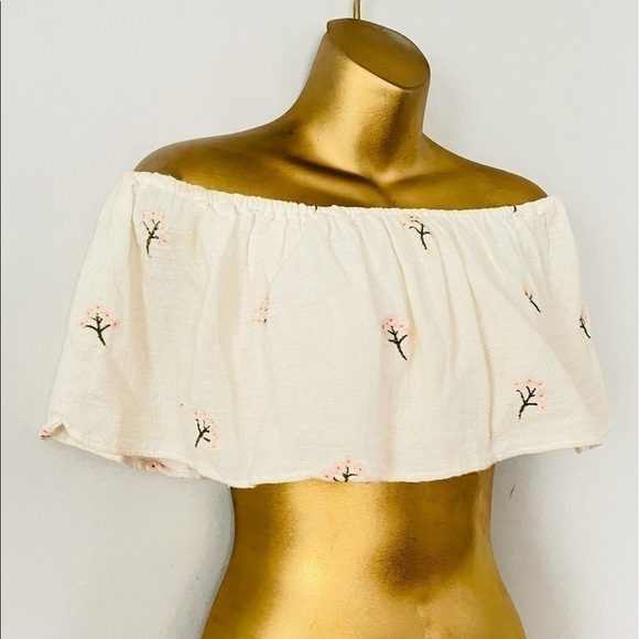 Zara off the shoulder cotton embroidered vacation EASTER outfir - Picture 4 of 6